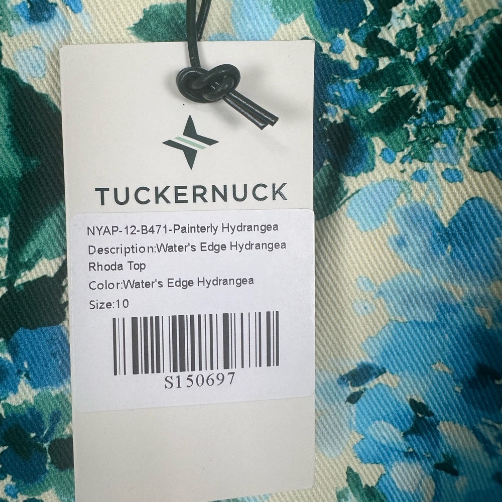 TUCKERNUCK Water's Edge Hydrangea Rhoda Tunic Top Size 10 - Picture 9 of 11